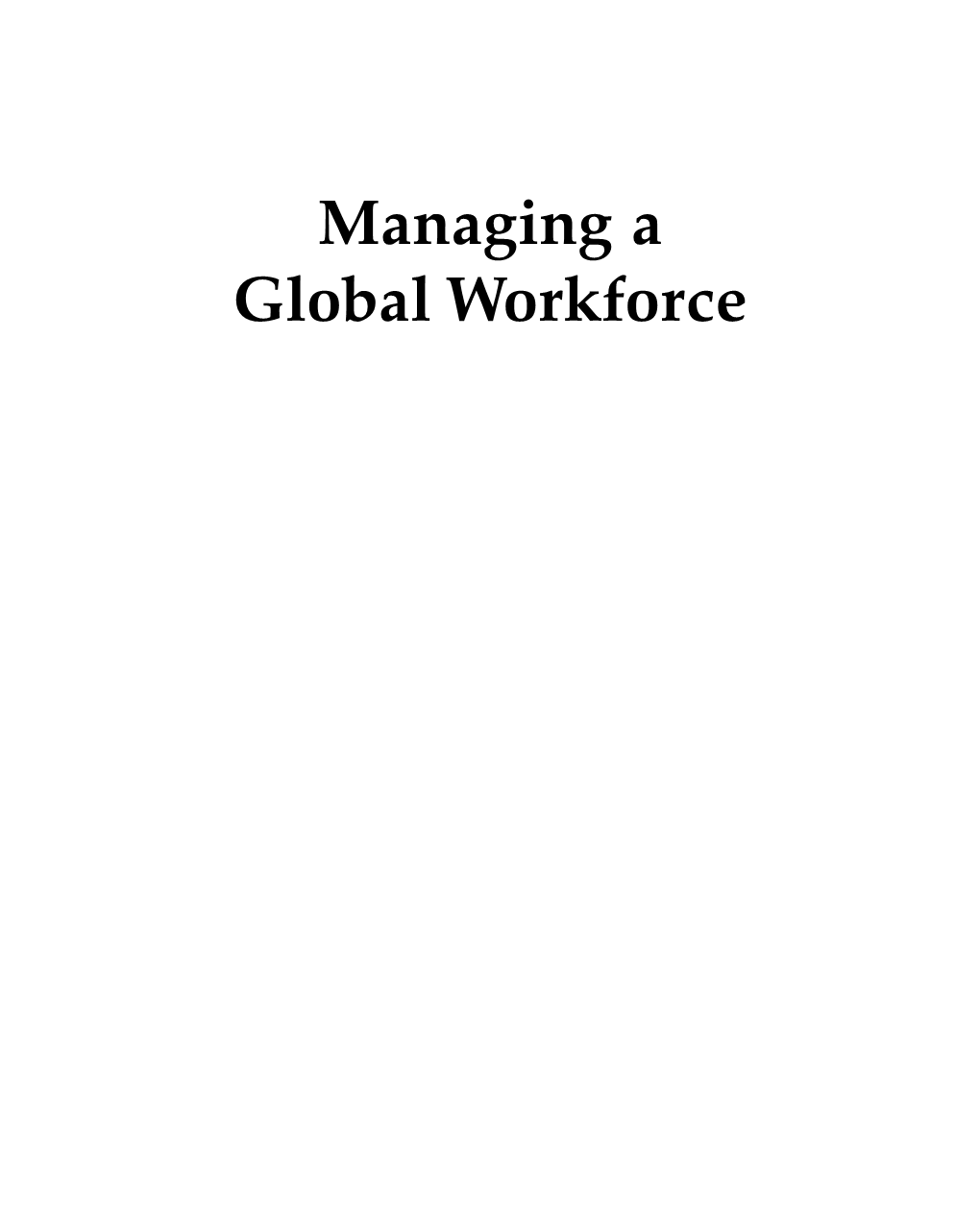 Managing a Global Workforce