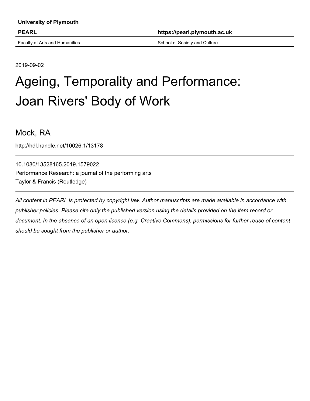 Joan Rivers Article Accepted MS for Performance Research .Pdf