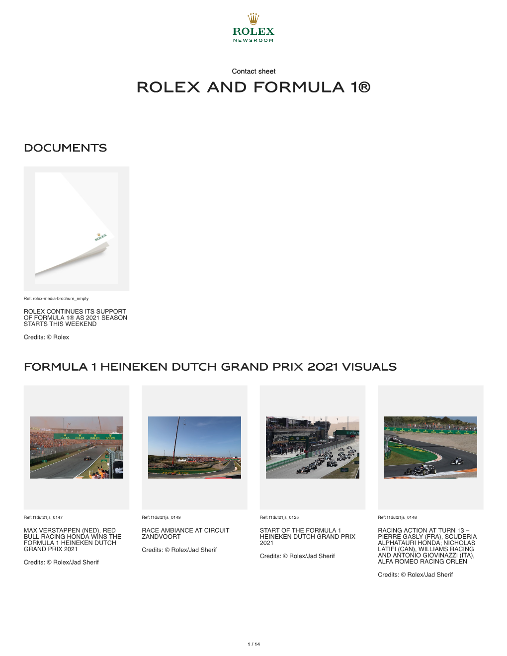 Rolex and F Olex and Formula 1® Ormula 1®