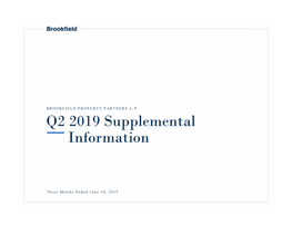 Q2 2019 Supplemental Information