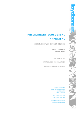 3609 RP 001-Preliminary Ecological Appraisal