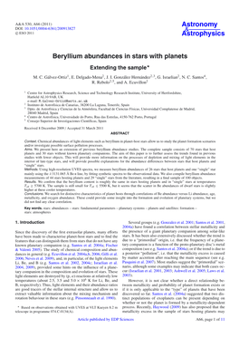 Beryllium Abundances in Stars with Planets Extending the Sample