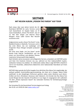 Seether Mit Neuem Album „Poison the Parish“ Auf Tour