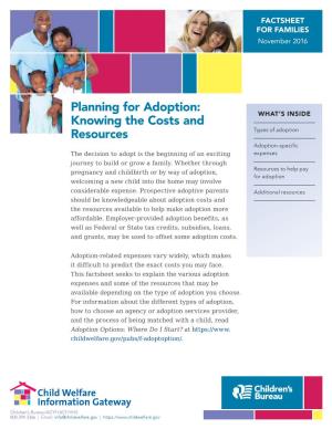 Planning for Adoption: Knowing the Costs and Resources