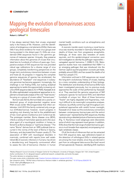 Mapping the Evolution of Bornaviruses Across Geological Timescales COMMENTARY Robert J