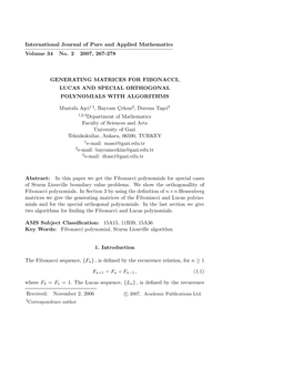 International Journal of Pure and Applied Mathematics ————————————————————————– Volume 34 No