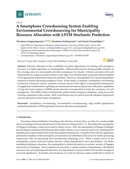 A Smartphone Crowdsensing System Enabling Environmental Crowdsourcing for Municipality Resource Allocation with LSTM Stochastic Prediction