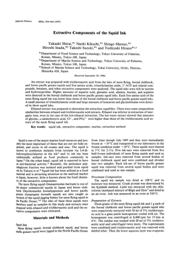 Extractive Components of the Squid Ink