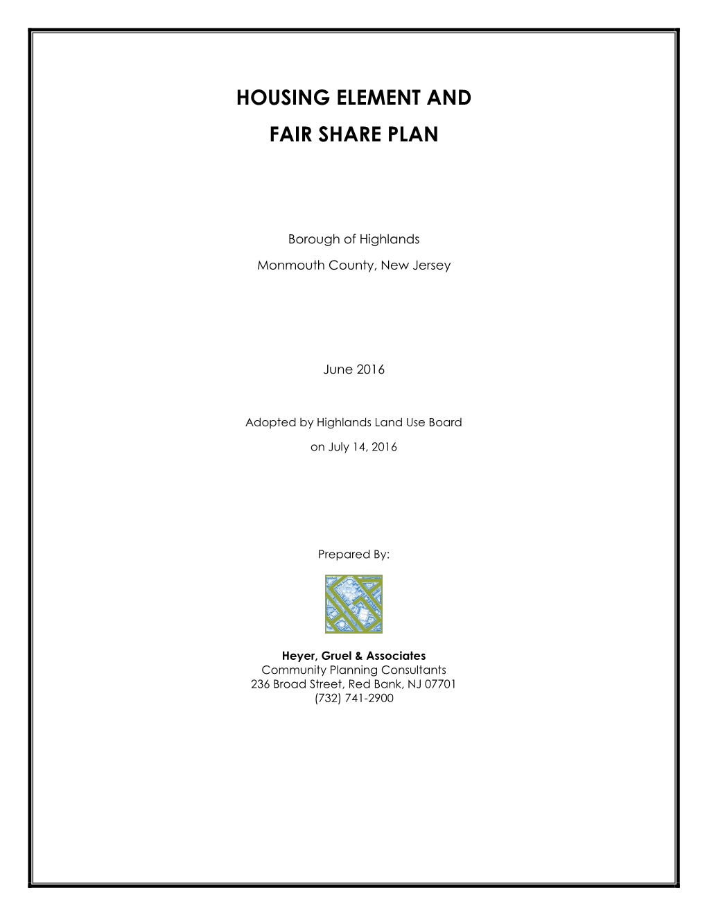 Highlands Housing Element and Fair Share Plan