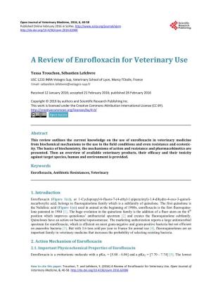 A Review of Enrofloxacin for Veterinary Use