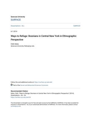 Bosnians in Central New York in Ethnographic Perspective