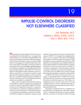 Impulse-Control Disorders Not Elsewhere Classified