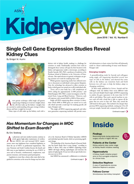 Single Cell Gene Expression Studies Reveal Kidney Clues by Bridget M
