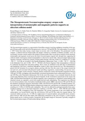 The Mesoproterozoic Sveconorwegian Orogeny: Orogen Scale Interpretation of Metamorphic and Magmatic Patterns Supports an Ultra-Hot Collision Model