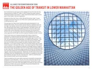 The Golden Age of Transit in Lower Manhattan