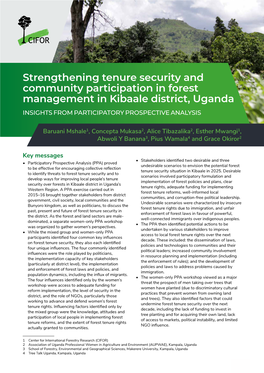 Strengthening Tenure Security and Community Participation in Forest