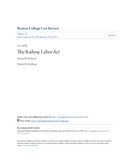 The Railway Labor Act Howard W