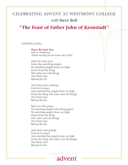 “The Feast of Father John of Kronstadt”