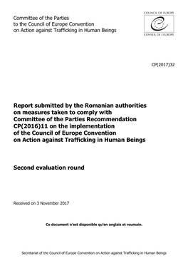 Report Submitted by the Romanian Authorities on Measures