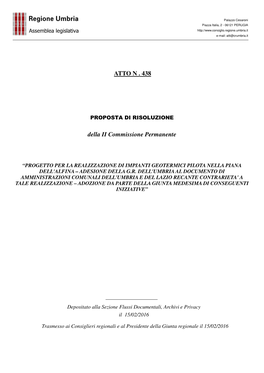 ATTO N . 438 Della II Commissione Permanente