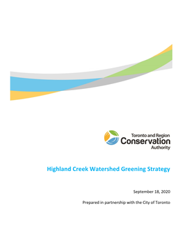 Highland Creek Watershed Greening Strategy