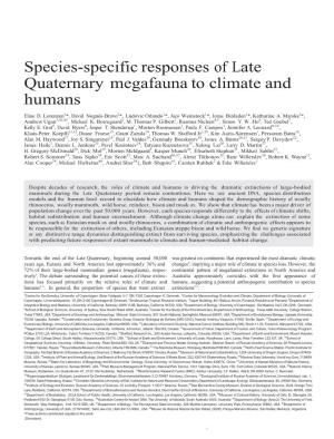 Species-Specific Responses of Late Quaternary Megafauna to Climate and Humans