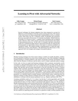 Learning to Pivot with Adversarial Networks