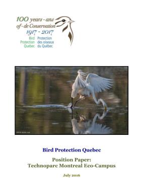 Bird Protection Quebec Position Paper: Technoparc Montreal Eco-Campus