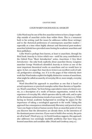COLIN WARD's SOCIOLOGICAL ANARCHY Colin Ward May