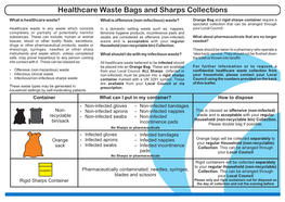 Healthcare Waste Bags and Sharps Collections