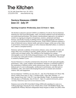 Xaviera Simmons: CODED June 22 – July 29
