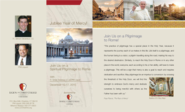 Rome Pilgrimage Brochure 2015