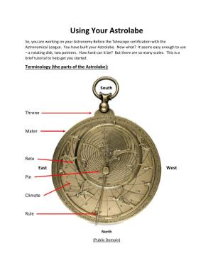 Instructions for Using Your Astrolabe Here