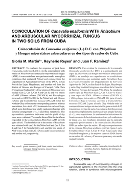COINOCULATION of Canavalia Ensiformis with Rhizobium and ARBUSCULAR MYCORRHIZAL FUNGUS in TWO SOILS from CUBA