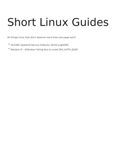Short Linux Guides