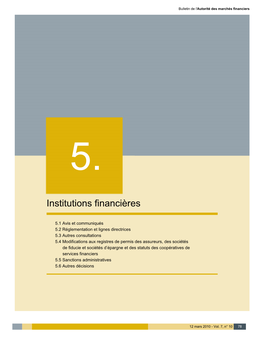 Institutions Financières