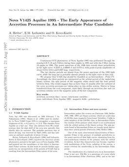 Arxiv:Astro-Ph/9708195V1 21 Aug 1997