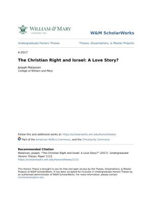 The Christian Right and Israel: a Love Story?