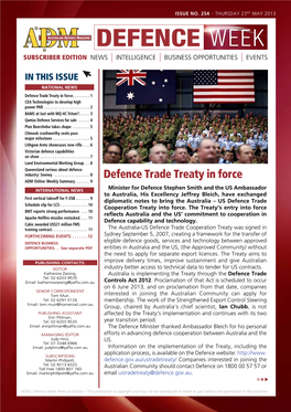Defence Trade Treaty in Force