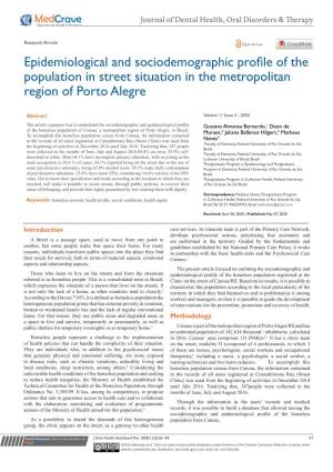 Epidemiological and Sociodemographic Profile of the Population in Street Situation in the Metropolitan Region of Porto Alegre