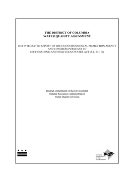 Integrated Report to EPA and US Congress Regarding DC's Water Quality