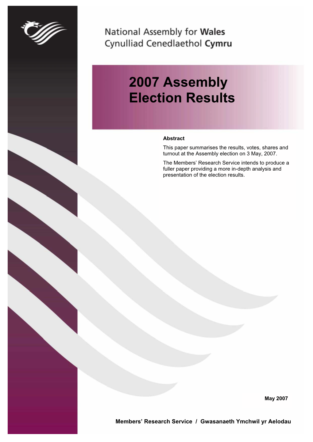 2007 Assembly Election Results