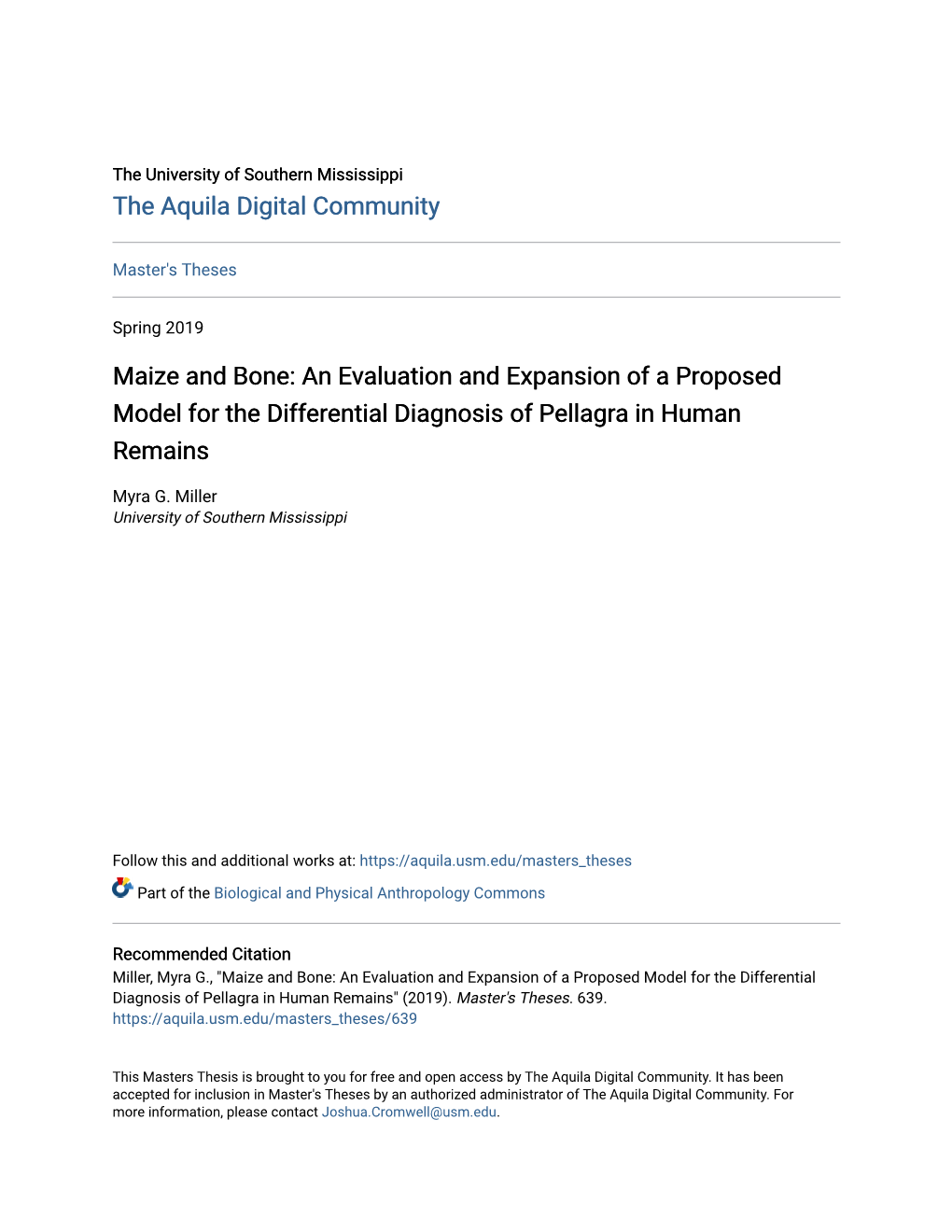 Maize and Bone: an Evaluation and Expansion of a Proposed Model for the Differential Diagnosis of Pellagra in Human Remains