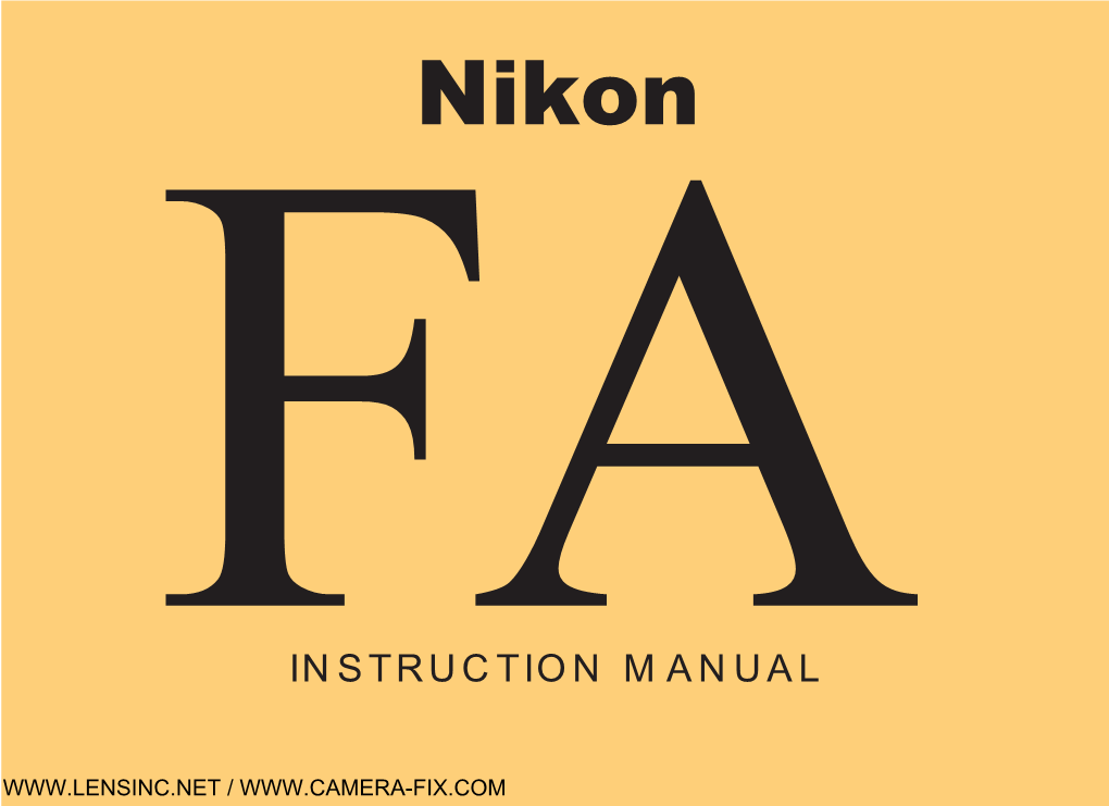 Nikon FA/Speedlight Combination Chart