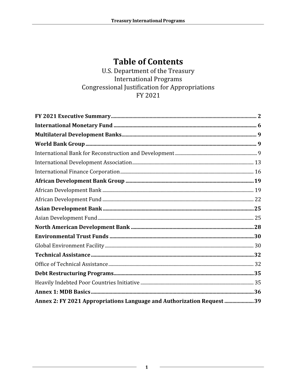 Table of Contents U.S