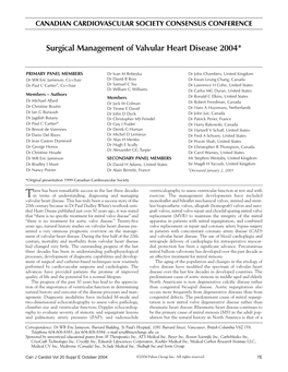 Surgical Management of Valvular Heart Disease 2004*