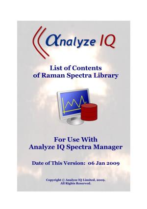Raman Spectra Library