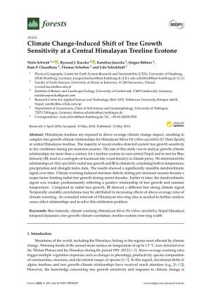 Climate Change-Induced Shift of Tree Growth Sensitivity at a Central Himalayan Treeline Ecotone