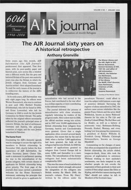 The AJR Journal Sixty Years on a Historical Retrospective Anthony Grenville