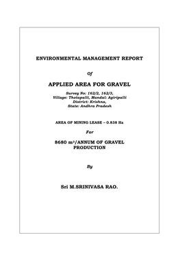 Applied Area for Gravel